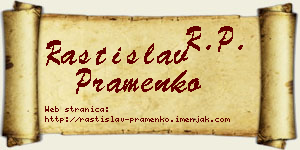 Rastislav Pramenko vizit kartica